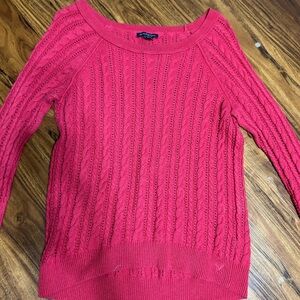 Y2K American Eagle Cable Knit Sweater - Red